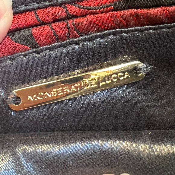 NWT Anthropologie Monserrat De Lucca Black & Red Floral Poppy Clutch w/ Pom Pom - Picture 8 of 8